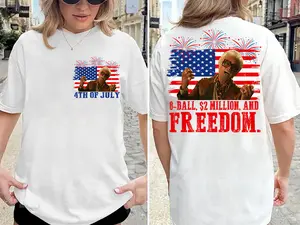Baby Billy 4th of July 8-Ball And 2 Million Shirt, Righteous Gemstones Patriotic USA Flag Tee, Funny Show Fireworks T-Shirt for Independence Day