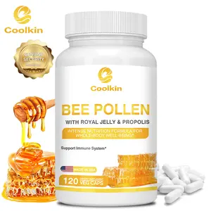 Coolkin 120 Bee Pollen Softgels, a premium nutritional formula containing royal jelly, propolis, and black pepper extract, support a healthy immune system.