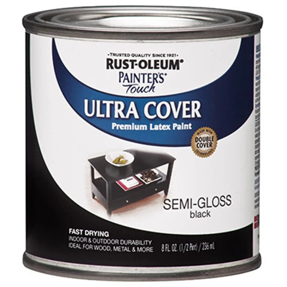 Rust-Oleum 1974-730 0.5 pt Semi-Gloss Black Automotive & Motorcycle Quick-Drying Paint, Smooth Finish for Car Paint Repair & Vehicle Maintenance Care