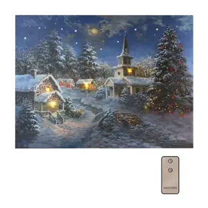 LumaBase Lighted Wall Art with Remote Control -Winter Village LumaBase Lighted Wall Art with Remote Control -Winter Village