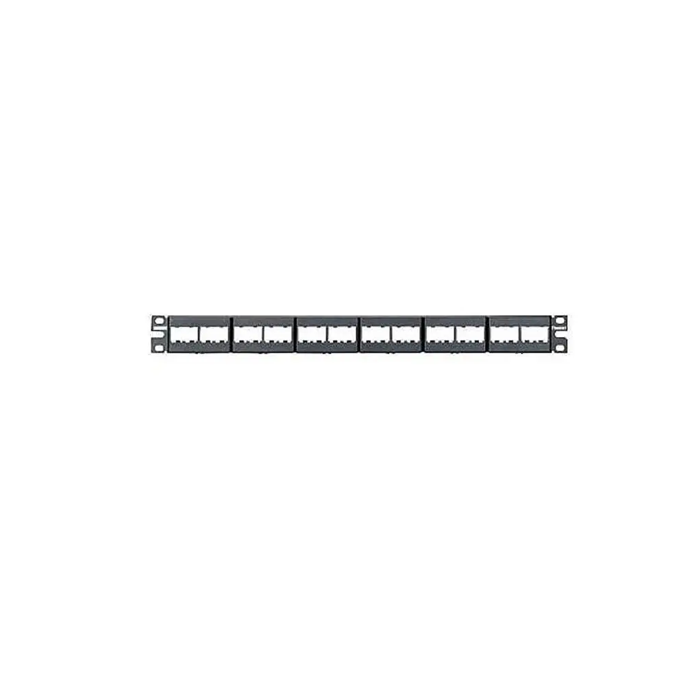 Panduit CPP24WBLY Mini-Com Patch Panel, 24 Port, 1 RU, Black