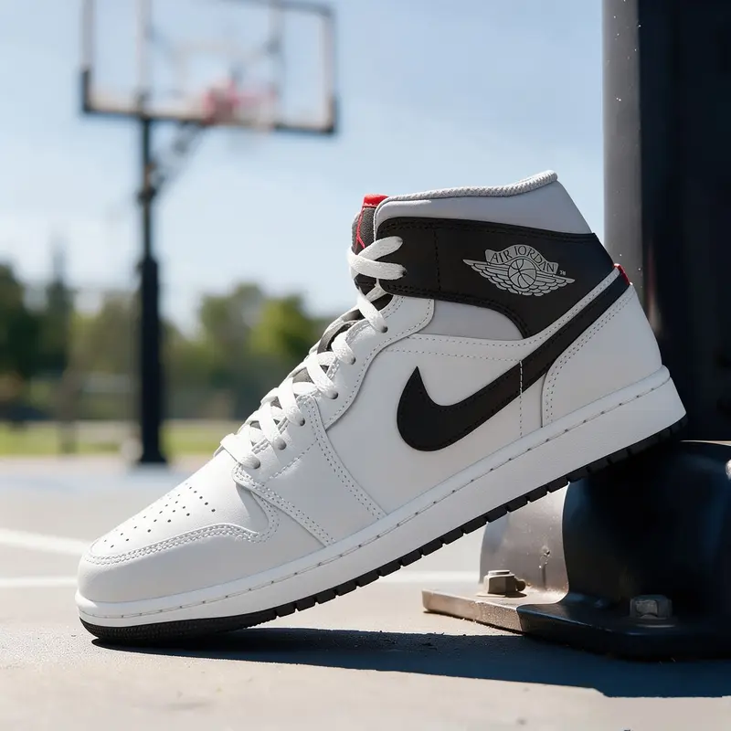 Jordan 1 Mid White Neutral Grey Infrared Men's DQ8426-109 New
