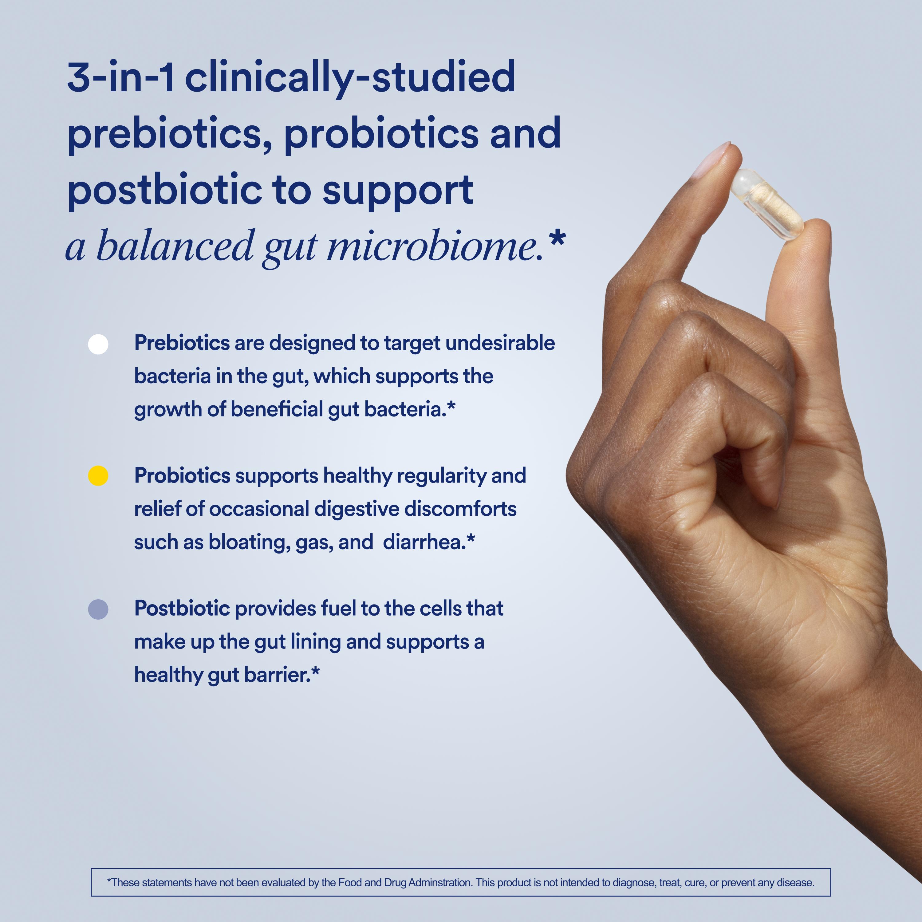 Ritual Synbiotic+ Probiotic, Prebiotic, Postbiotic, 3-in-1 Supplement for Gut Health and Digestive Support, Regularity, Bloat, Immune, Vegan Delayed-Released Daily Capsule, Women and Men, 30 Day