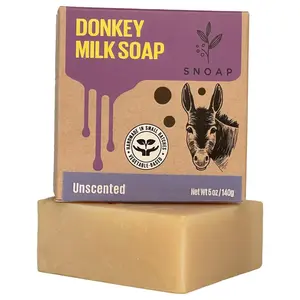SNOAP Donkey Milk Soap - Unscented, Organic, Nourishing, Gentle Cleanser for Skin Repair & Body Care