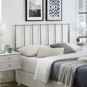 Modway Kiana Full Metal Stainless Steel Headboard in Gray