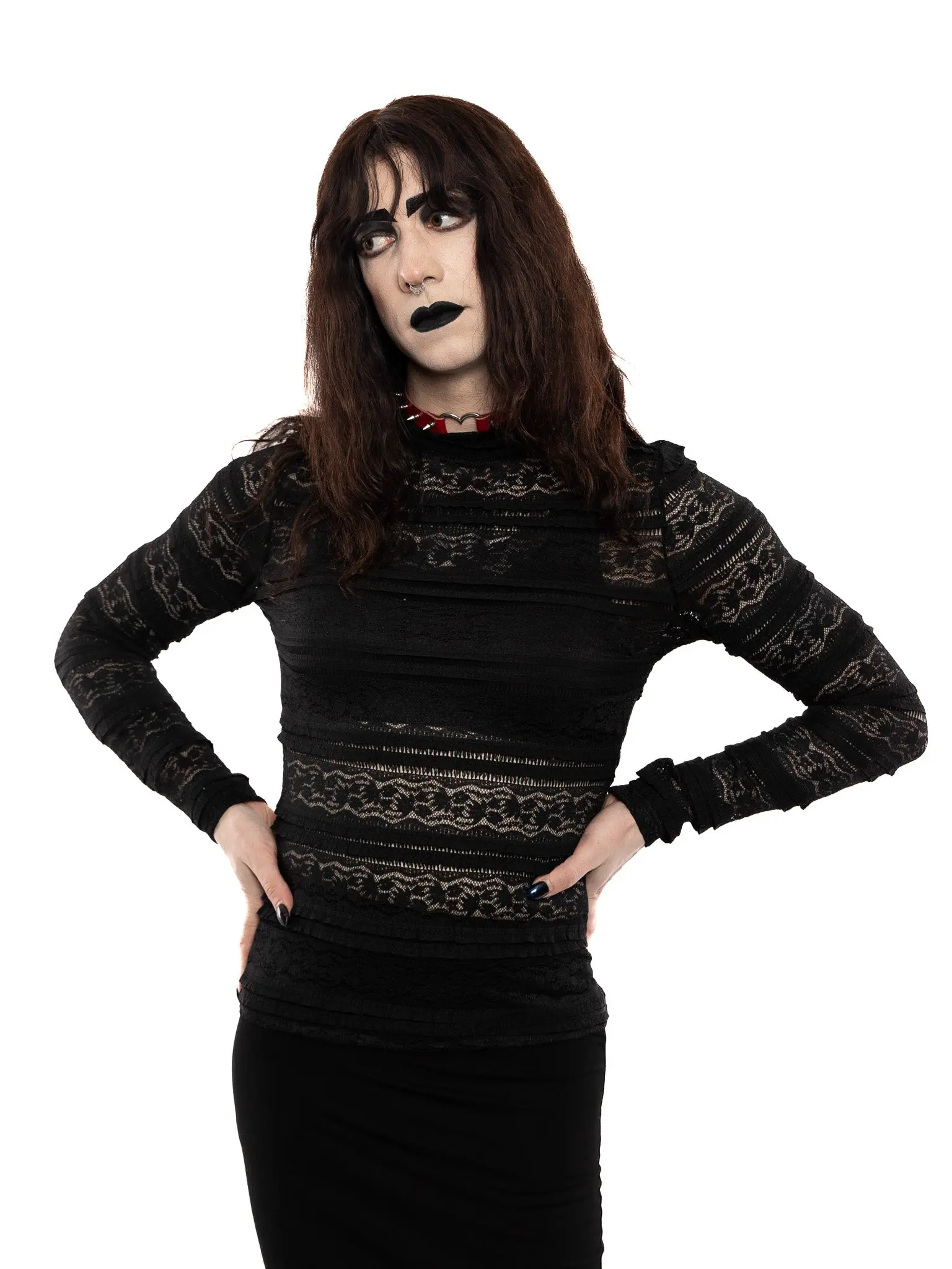 Elsie Lace Mesh Long Sleeve Top