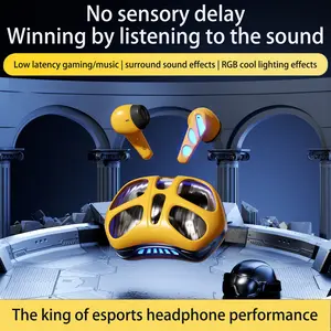 In-Ear Bluetooth-compatible Earbuds, Gaming Earplugs with Long Battery Life, HiFi Sound Quality, Ambient Light, Ideal for Gamers