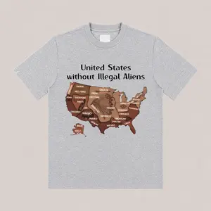 United States Without Illegal Aliens Graphic Tee, Native American Indigenous Map Cotton T-Shirt, Tribal Heritage History Shirt, Political Statement Gift Tee for Men Women