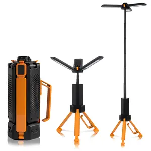 CuLiDing 15000mAh Rechargeable Telescopic Camping Light, Portable Flashlight & Lantern with Reinforced Tripod Base, Height Adjustable Dimmable Tent Light, Power Bank for Outdoor BBQ, Hiking, Job Site