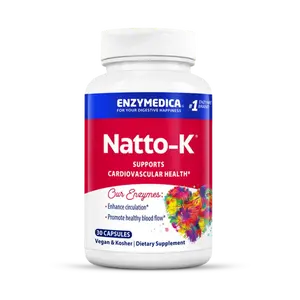 Enzymedica Natto-K Capsules - Nattokinase 1000 FU Supplement for Women & Men, Enzymes for Heart Health & Circulation Support, Promotes Healthy Blood Flow, Vegan, Gluten Free, Kosher