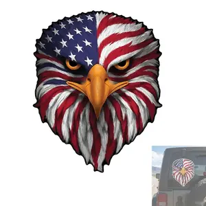 Reflective Eagle Eyes USA Flag Decal – Patriotic American Flag Window Sticker, Reflective Bald Eagle for Pickup Tailgate, Car, Laptop, Cooler, American Pride Accessory,3 sizes to choose from