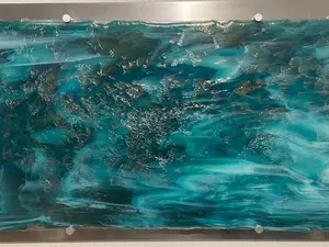 WAVES OF GLORY 24" x 40" Fused Glass Wall Art with aluminum mount