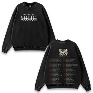 Three Days Grace Band World Tour 2026 Washed Hoodie & Sweatshirt – Alternative Rock Concert Graphic Music Tee, Vintage Acid Wash Oversized Unisex Streetwear, Fan Lover Gift Merch