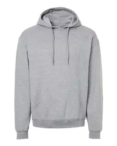 Jerzees IC49MR Unisex Long Sleeve Ultimate CVC Ring-Spun Cotton-Polyester Hooded Sweatshirt, Minimalist Basic Casual Stitch Design, Ideal for Day Wear & Outfit Matching, Athletic Heather Option