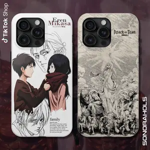 Eren and Mikasa See You Later Phone Case, Anime Attack on Titan Phone Cover, Manga Fans Lovers 17 Air Pro Max