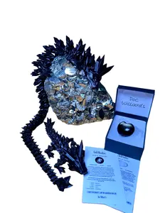 Doc Willard's Crystal Dragon Duo (includes 18" dragon and 6" baby dragon) Gift Set with Gold Sheen Obsidian Heart with Selenite and Informational Cards