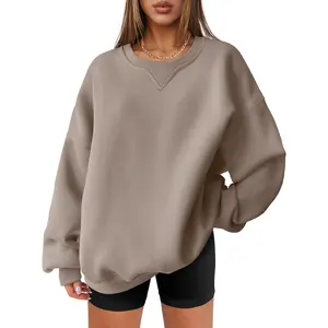 ANRABESS Womens Sweatshirts Oversized Fleece Crew Neck Pullover Hoodies Casual Comfy 2025 Fall Fashion Basic Sweatshirt
