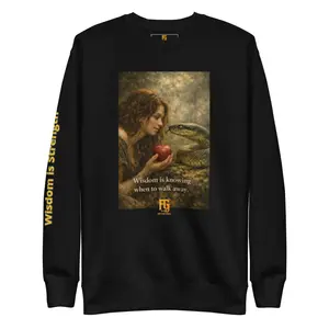 Eve and the Serpent Sweatshirt Genesis Wisdom is Strength-unisex great birthday gift unique quality