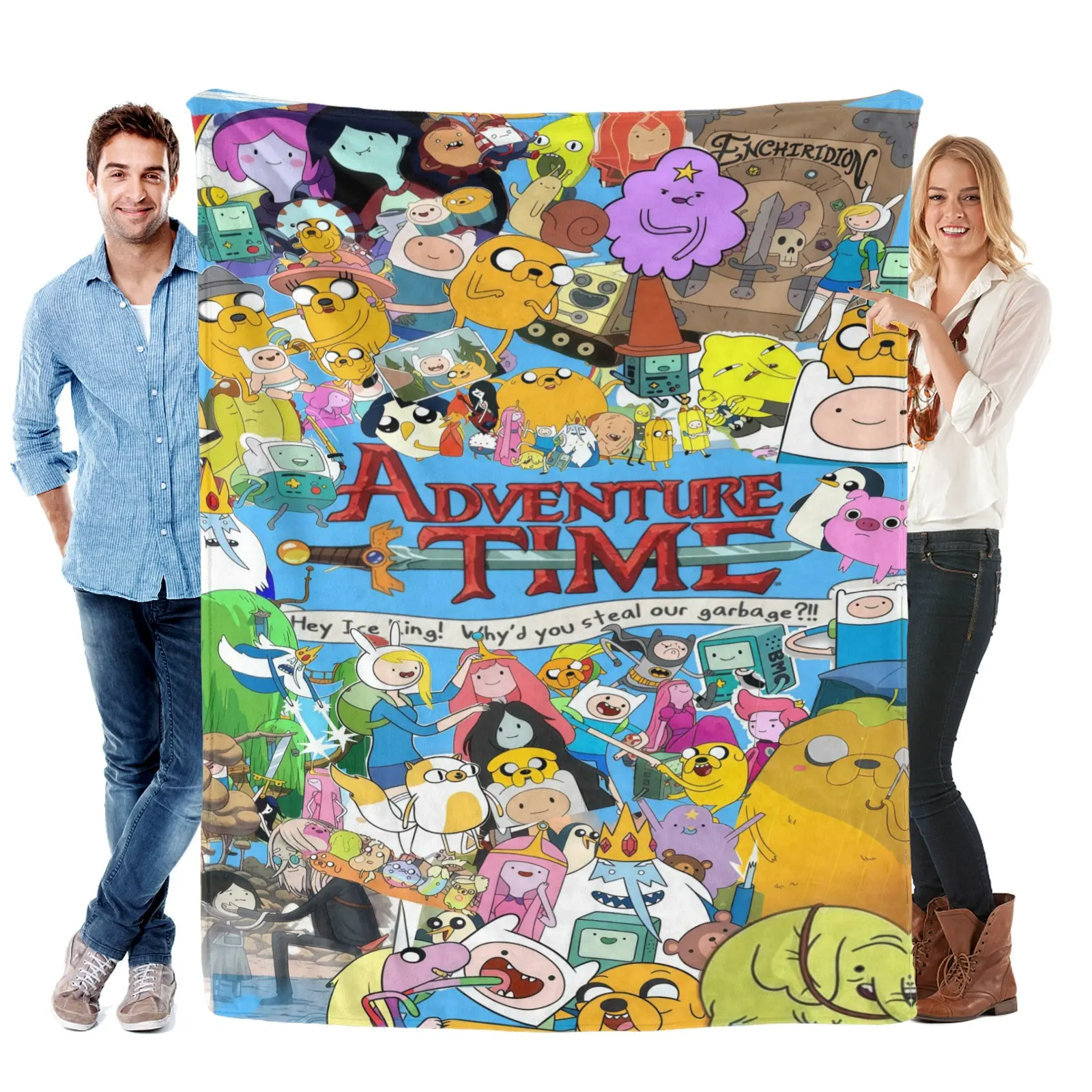 Adventure Time Anime Flannel Throw Blanket Ultra Soft Cozy Plush Blanket for Kids Teens Cartoon Fans Bed Sofa Couch Bedroom Living Room Dorm Decor Birthday Gift Collectible Blanket for Home Travel