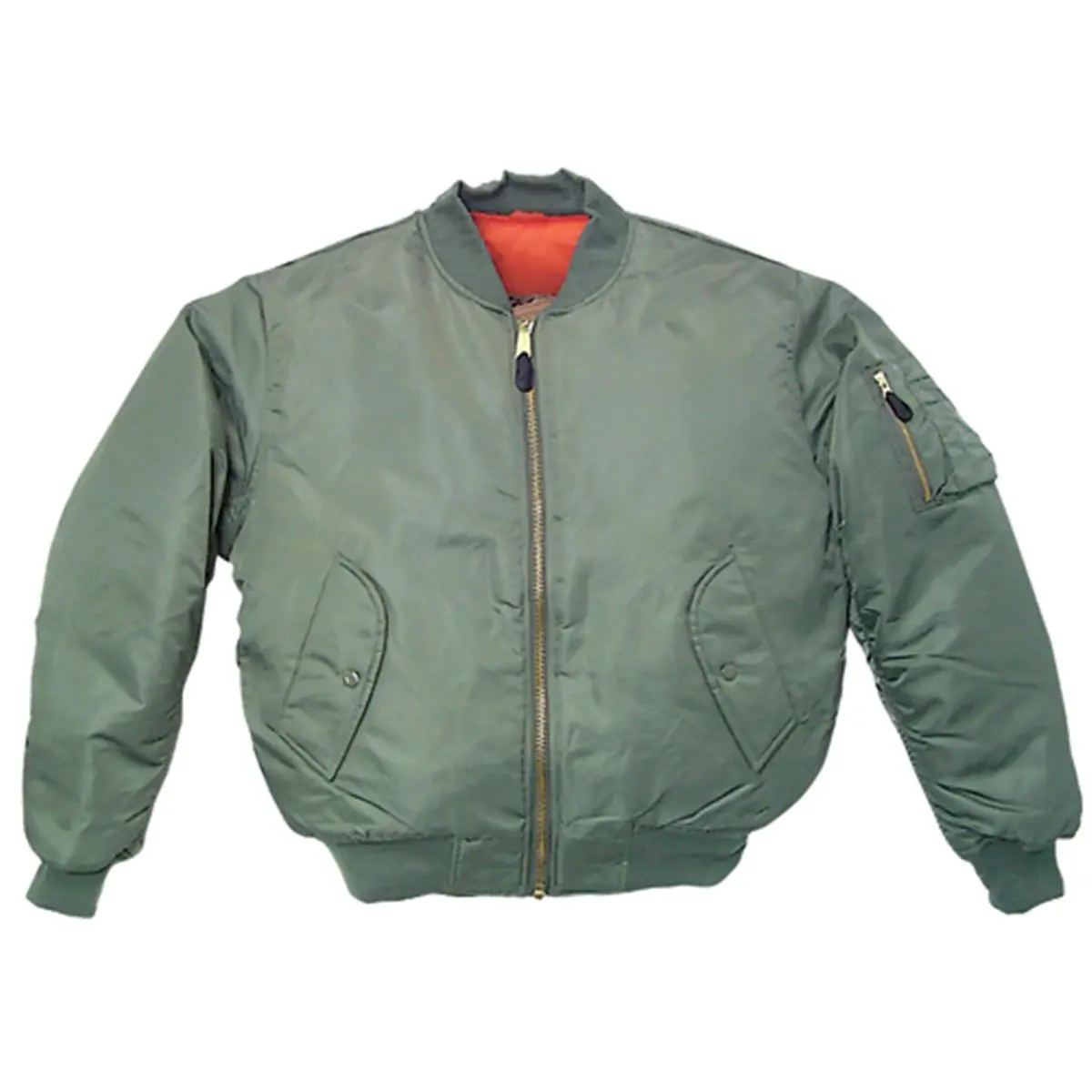 Men's MA-1 Flying Jacket, Water-Repellent Nylon Bomber Coat with Polyester Insulation and Reversible Orange Lining, Tops, Menswear, Collared Neck, Long Sleeve, Zip