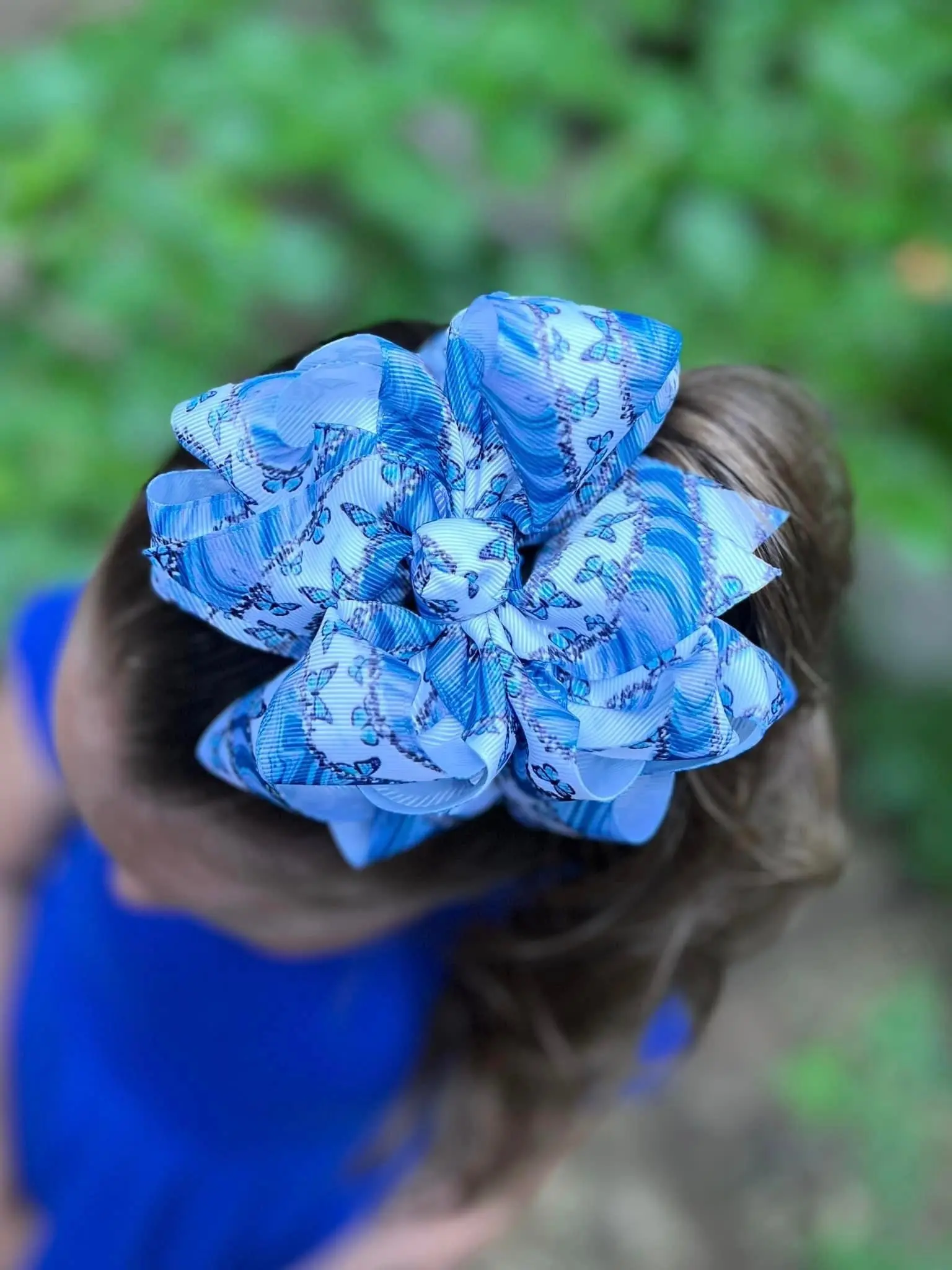 Blue Butterfly Hair Bows