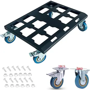 Duty Tool Box Dolly Compatible with Packout Carts, Fit for Packout Tool Box Made of, Withstand up to 220 Lbs of Pressure, Dolly with Screws (Black, 1)