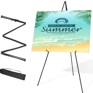 Easel Stand for Wedding Sign & Poster Display 63'' Portable Art Easel for Floor Adjustable Metal