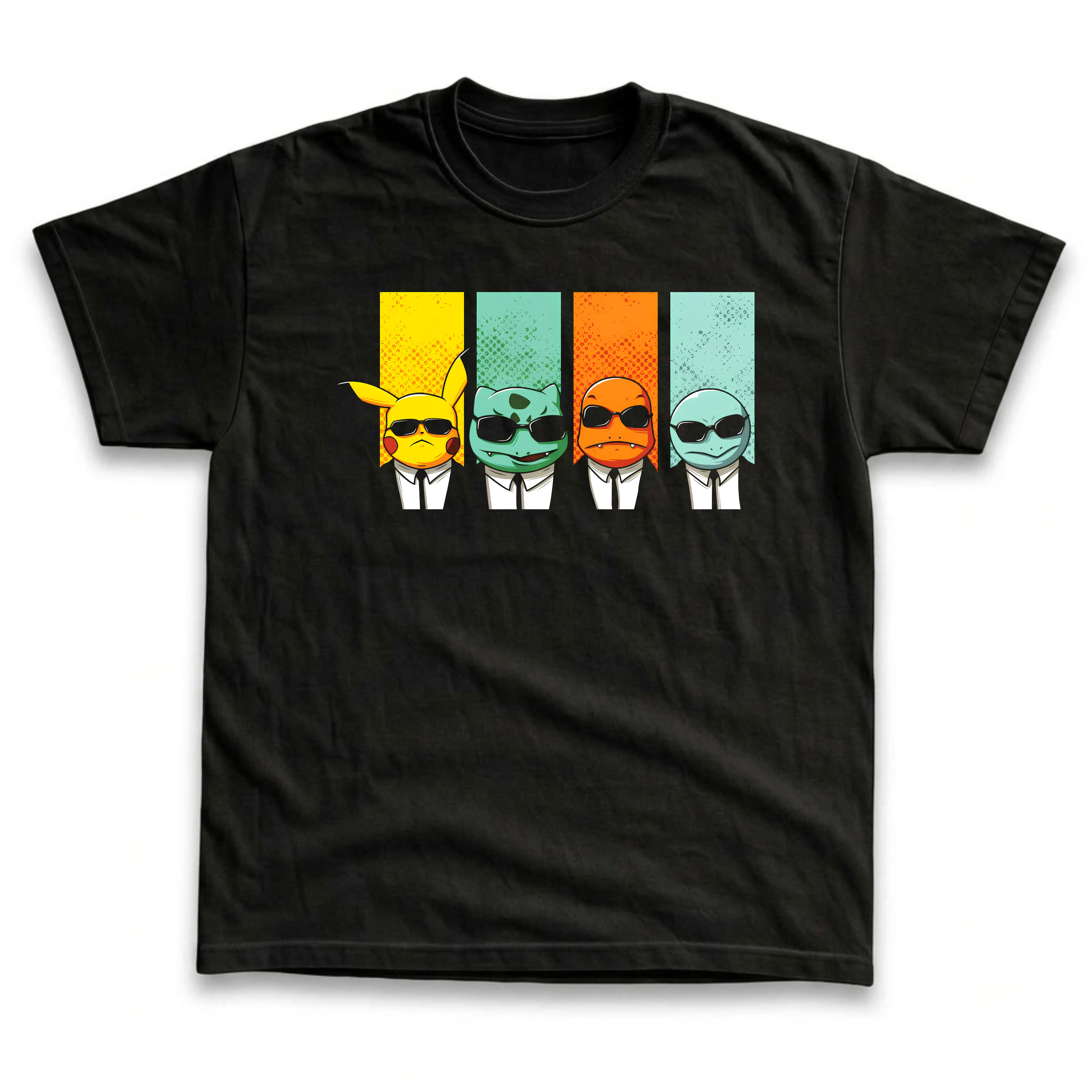 Men's and Women's T-Shirts, Vintage Cool Secret Agent Monsters Retro Squad Graphic Tee, Funny Anime Mafia Agent Parody, Retro Harajuku Streetwear Unisex Tee, Trendy Casual Crewneck Top, Cool Japanese Cartoon Clothing, Unique Gamer Otaku Gift Idea