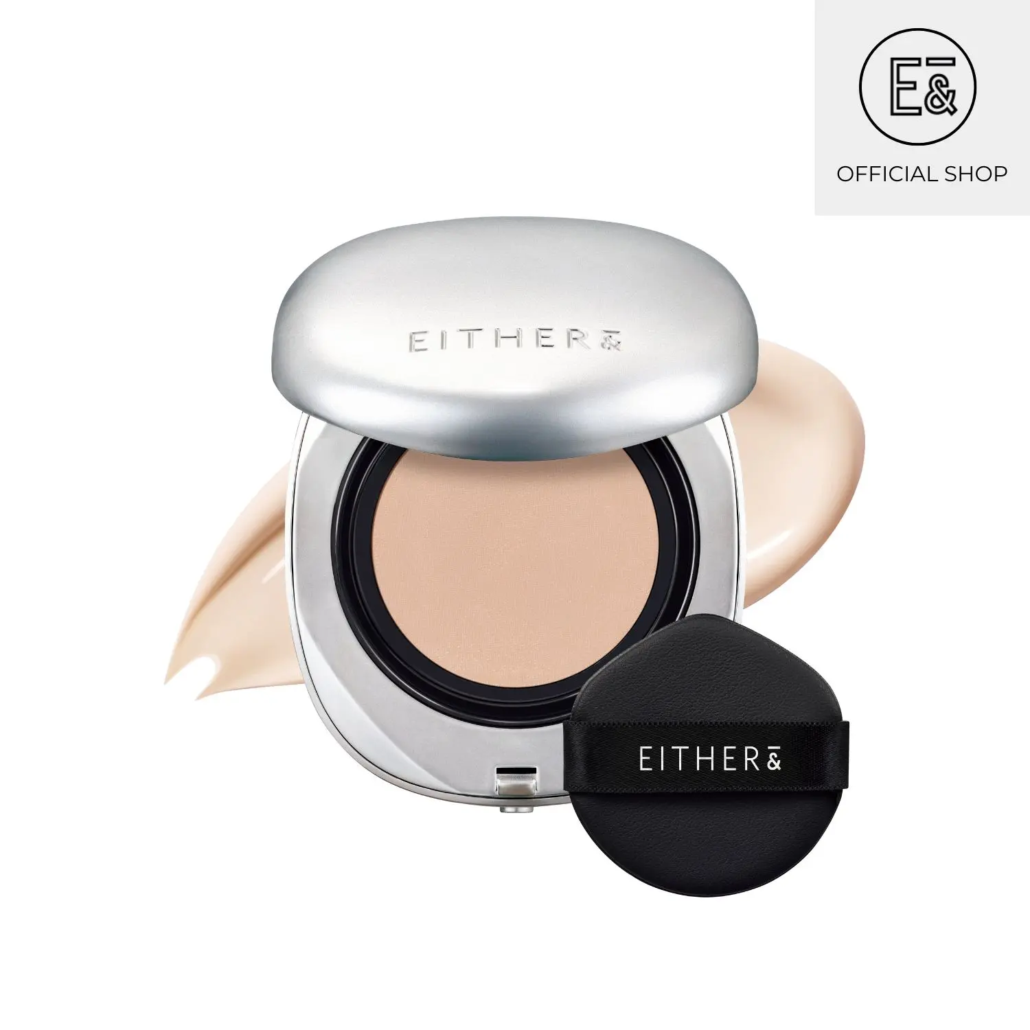[EITHER& Official] Satin Pixel Mesh Cushion Foundation, Skin-Fit Satin Finish for Oil Control, Covers Pores and Wrinkles
