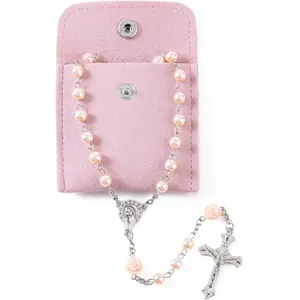 Rosary Beads Catholic for Women - Rosary Necklace Artificial Pearls, Solid Colored Simple Style Rosary Beads, Gifts for Women