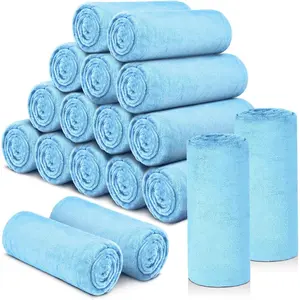 18 count Throw Blankets Bulk for Wedding 50 x 60 Inch Soft Warm Lightweight Flannel Fleece Blankets Bulk Spring Wedding Favors for Guests Homeless  Couch Sofa Bed(Light Blue)