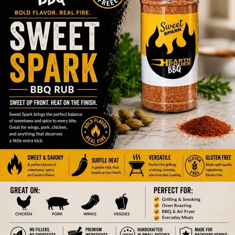 Hearth Heroes BBQ Sweet Spark 16oz – Mild, Sweet, and Flavor-Packed