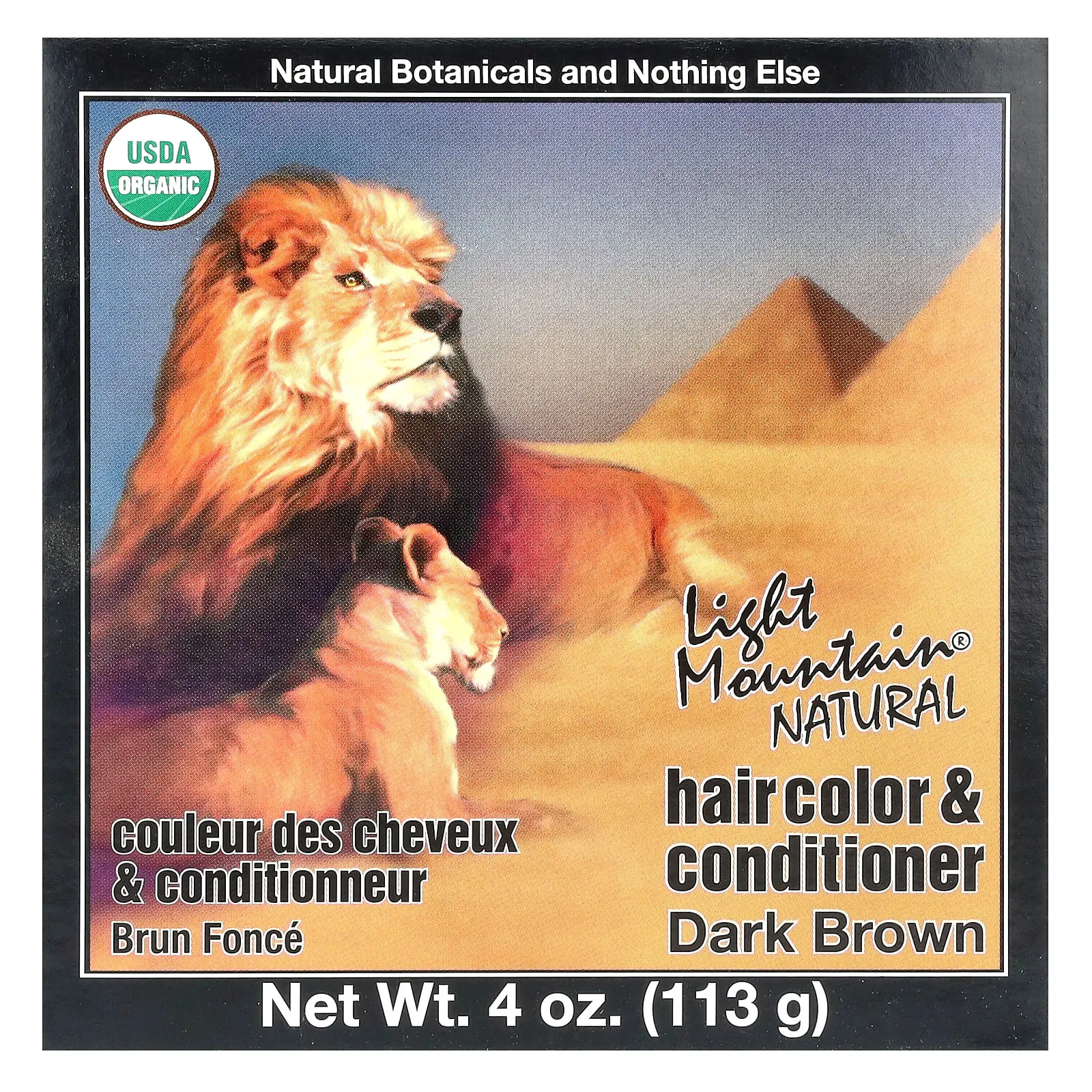 Light Mountain Natural Hair Color & Conditioner, Dark Brown, 4 oz (113 g)