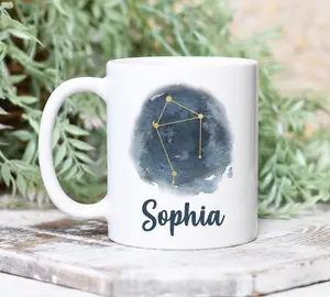 Libra Personalized Name Zodiac Constellation Mug