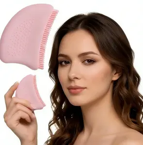 Lymphatic Contour Face Brush, Silicone Facial Sculpting & Gua Sha Massager, Face Depuffer Tool for Jawline, Neck & Sensitive Skin