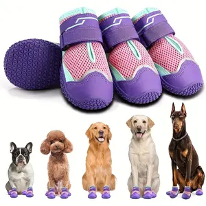 4pcs Breathable Anti-Slip Dog Shoes for Indoor and Outdoor Paw Protection