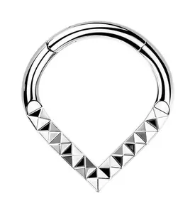 Teardrop Polyhedra Titanium Hinged Segment Ring