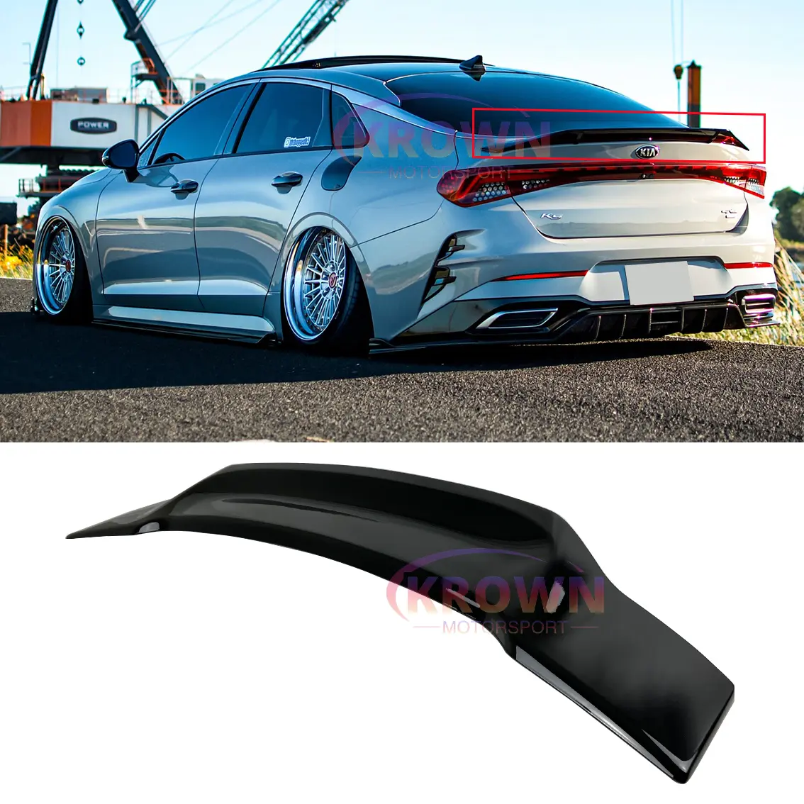FOR 2025-2027 KIA K5 OPTIMA RS STYLE GLOSSY BLACK HIGHKICK DUCKBILL TRUNK SPOILER WING