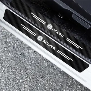 Carbon Fiber Car Door Sill Protector Stickers Accessories For Acura ADX RDX ZDX Integra NSX MDX TLX CDX ILX RLX TL RL