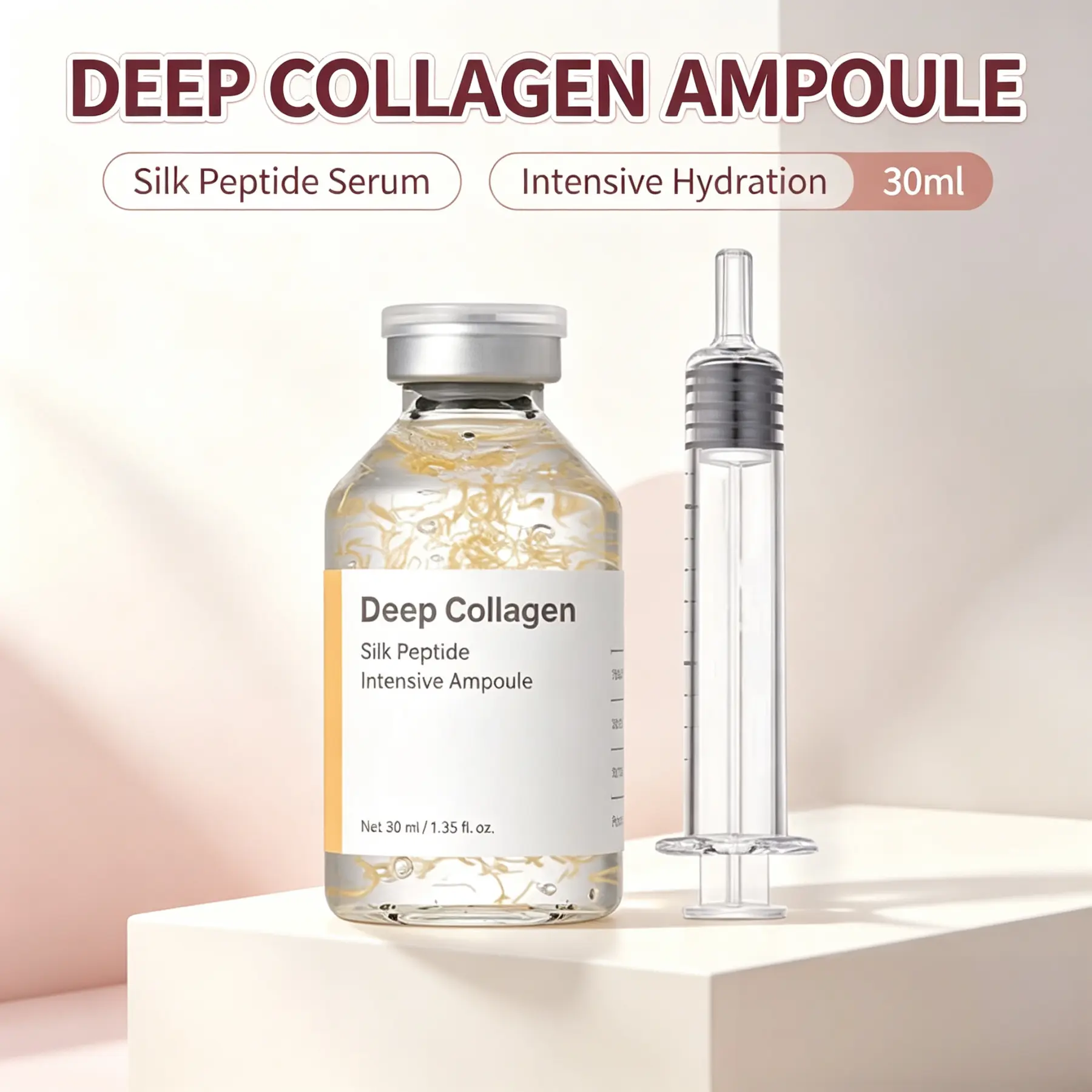 Sungboon Deep Collagen & Peptide Silk Lifting Ampoule 30ml - Anti-Aging Facial Essence for Fine Lines & Wrinkles, Plumps, Firms & Smooths Skin