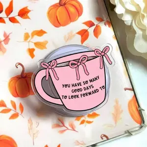 You Have So Many Good Days MagSafe Phone Grip, Pink Mug Magnetic Phone Holder, Bookish Popgrip, Book Lovers Gift, Ideal Gift for Friends