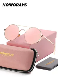 1 Pair NOMORAYS Unisex Full Frame Round Frame Sunglasses outlining a professional profile UV400