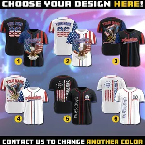 Personalized Patriotic Jersey for Men Women Youth Kid, Custom American Flag Baseball Jersey For Fans, Red White and Blue Baseball Jersey