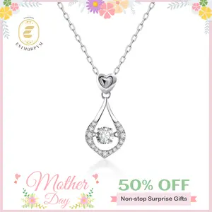 Moissanite Sweetheart Teardrop Pendant Necklace Valentine's Day Wedding Engagement Anniversary Romantic Elegant Gift Daily Wear mothersdaygift
