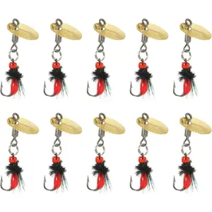 10Pcs Fly Fishing Lures Fly Fishing Flies Wet Flies Lures with Spinner for Bass Sunfish, Pike (9/11/12mm hook length) Three sizes to choose from - Home Improvement.