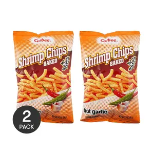 CALBEE Shrimp Chips - Garlic Chili Flavor, 2 Pack, 94g Each - Authentic Japanese Snack