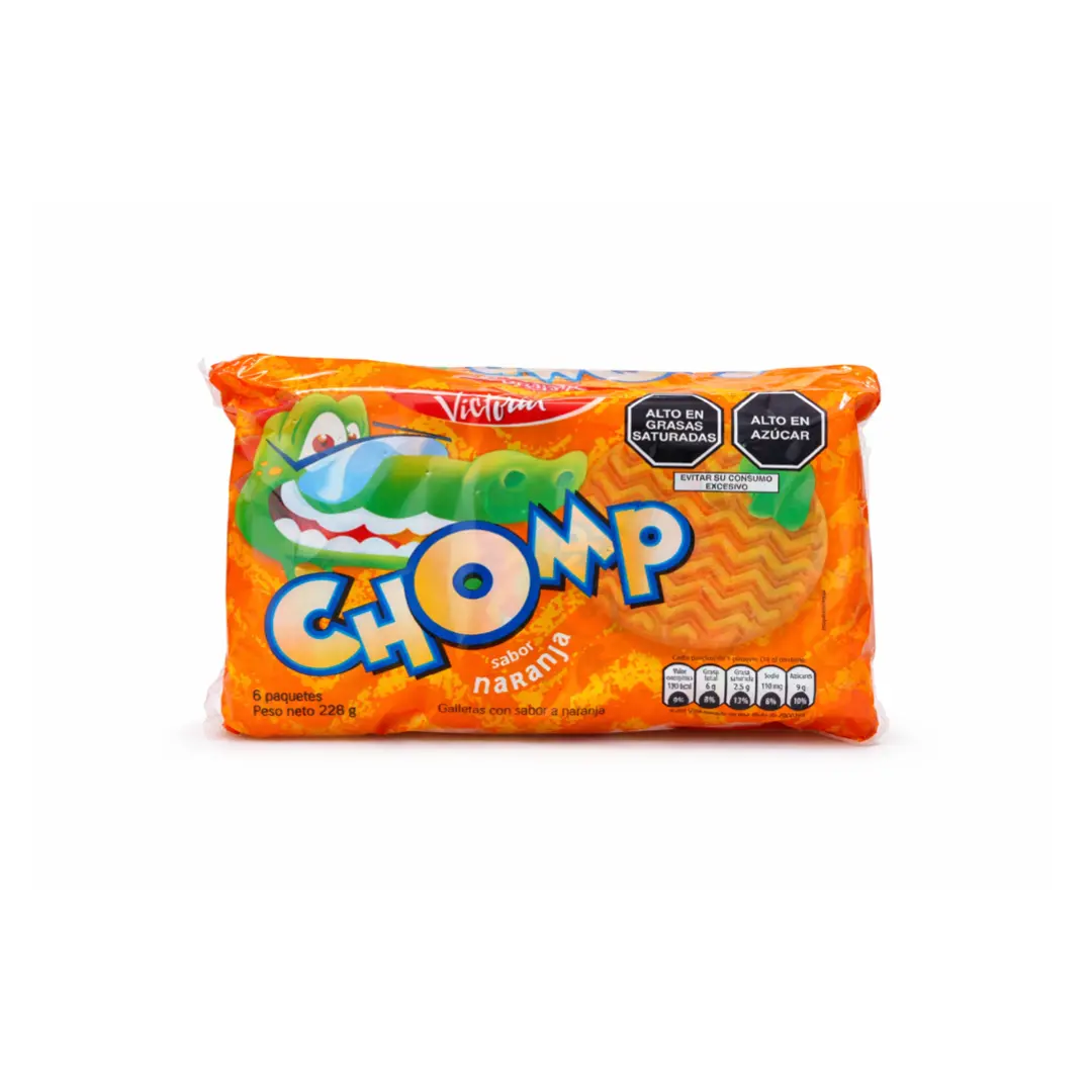 CHOMP Orange Flavored Packaged Galletas, 228G Pantry Snack