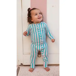 Infant Romper in Cotton Candy Stripes