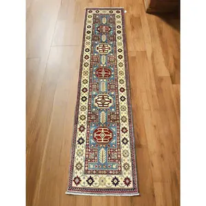 Kazak 2' 7"X10 Handmade Wool Runner Rug # 12488