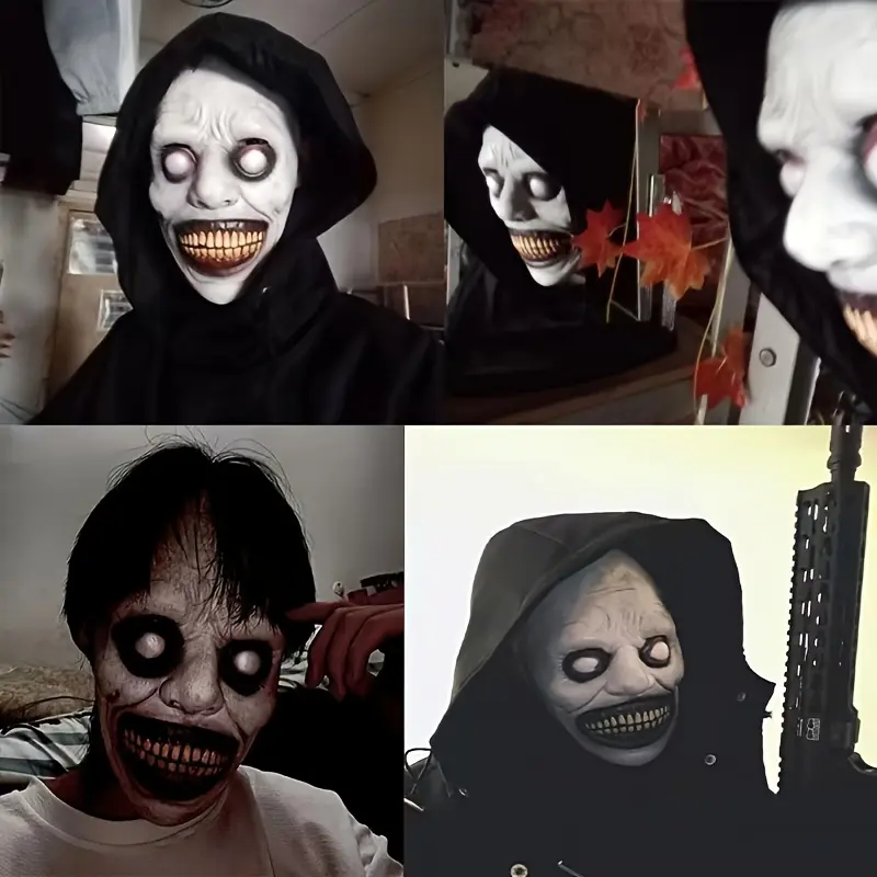Scary Zombie Mask Set, Halloween Costume Accessory, Clown & Demon Design, Lightweight Breathable Plastic, Haunted House Party Essential, Realistic Mask
